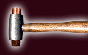 copper and rawhide hammers
